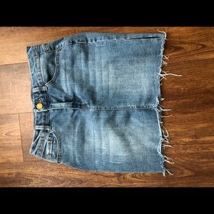 Mini Jean distressed skirt! Black label